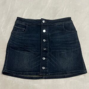 Express Dark Denim Button Down Skirt